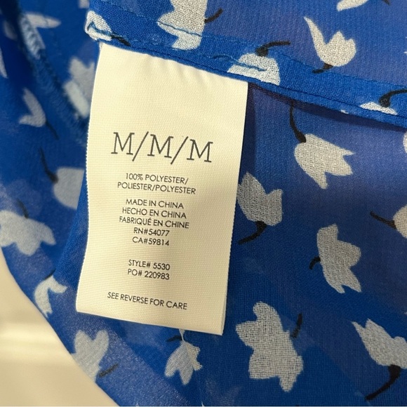 Cabi Blouse Womens Electric Blue Peplum Ruffle Sleeveless Sheer 5530, Size Med - Picture 5 of 5